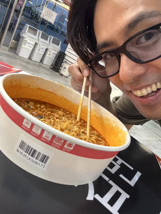 漢江でのラーメン