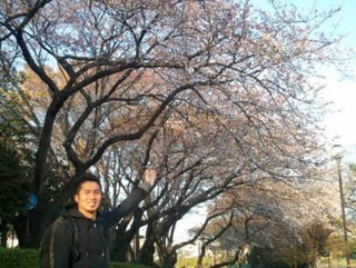桜の中をランニング！