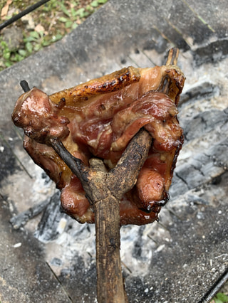 ＢＢＱモテレシピ Vol.29「焚き火で作る 枝焼きチキン」