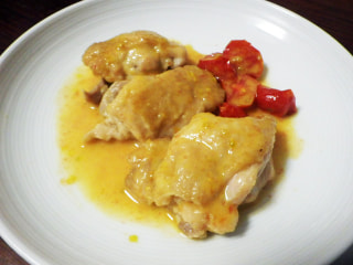 赤ワインのＤＯチャレンジ「鶏肉とトマトの軽い煮込み」